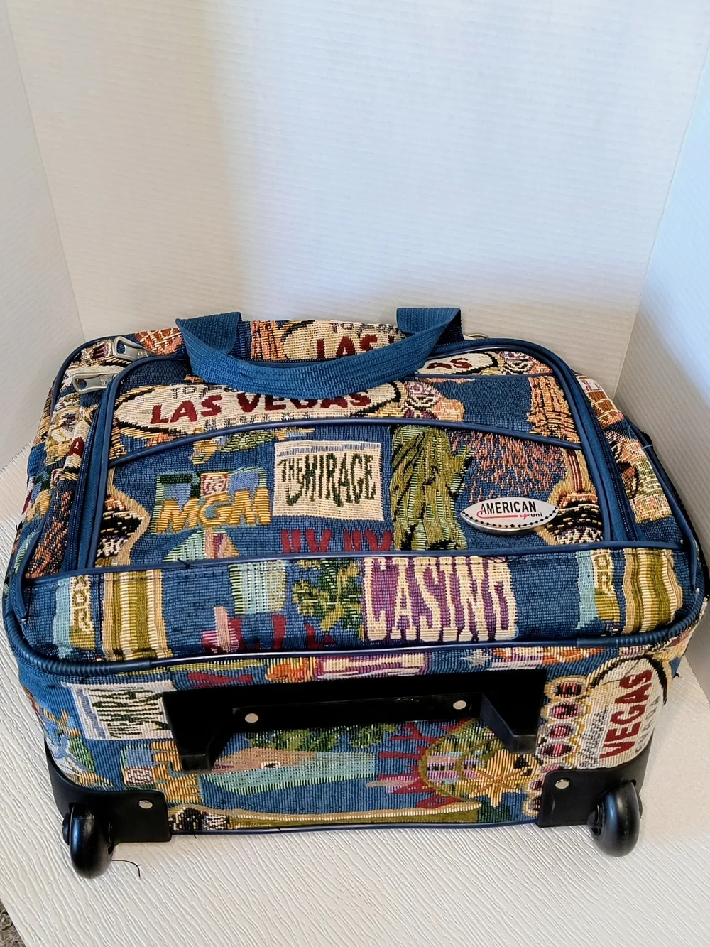 Las Vegas Printed Blue Travel Duffle Bag